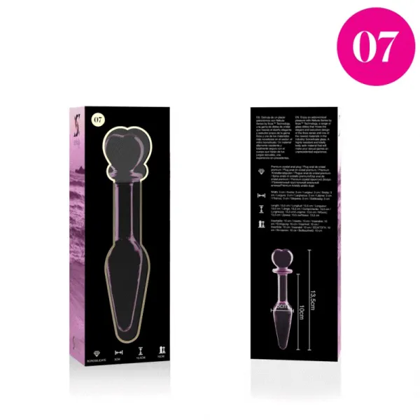 Modell 7 Analplug Borosilikatglas Rosa 13,5 cm -O- 3 cm von Nebula Series By Ibiza | Fesselliebe.de