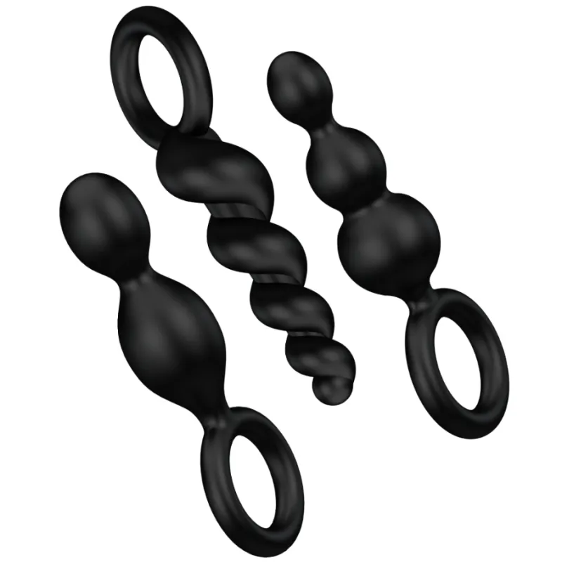 Analplugs Set 3 St Schwarz von Satisfyer Plugs | Fesselliebe.de