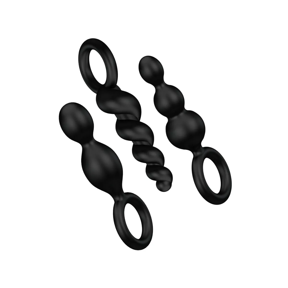 Analplugs Set 3 St Schwarz von Satisfyer Plugs | Fesselliebe.de