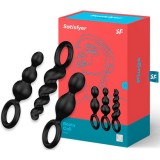 Analplugs Set 3 St Schwarz von Satisfyer Plugs | Fesselliebe.de