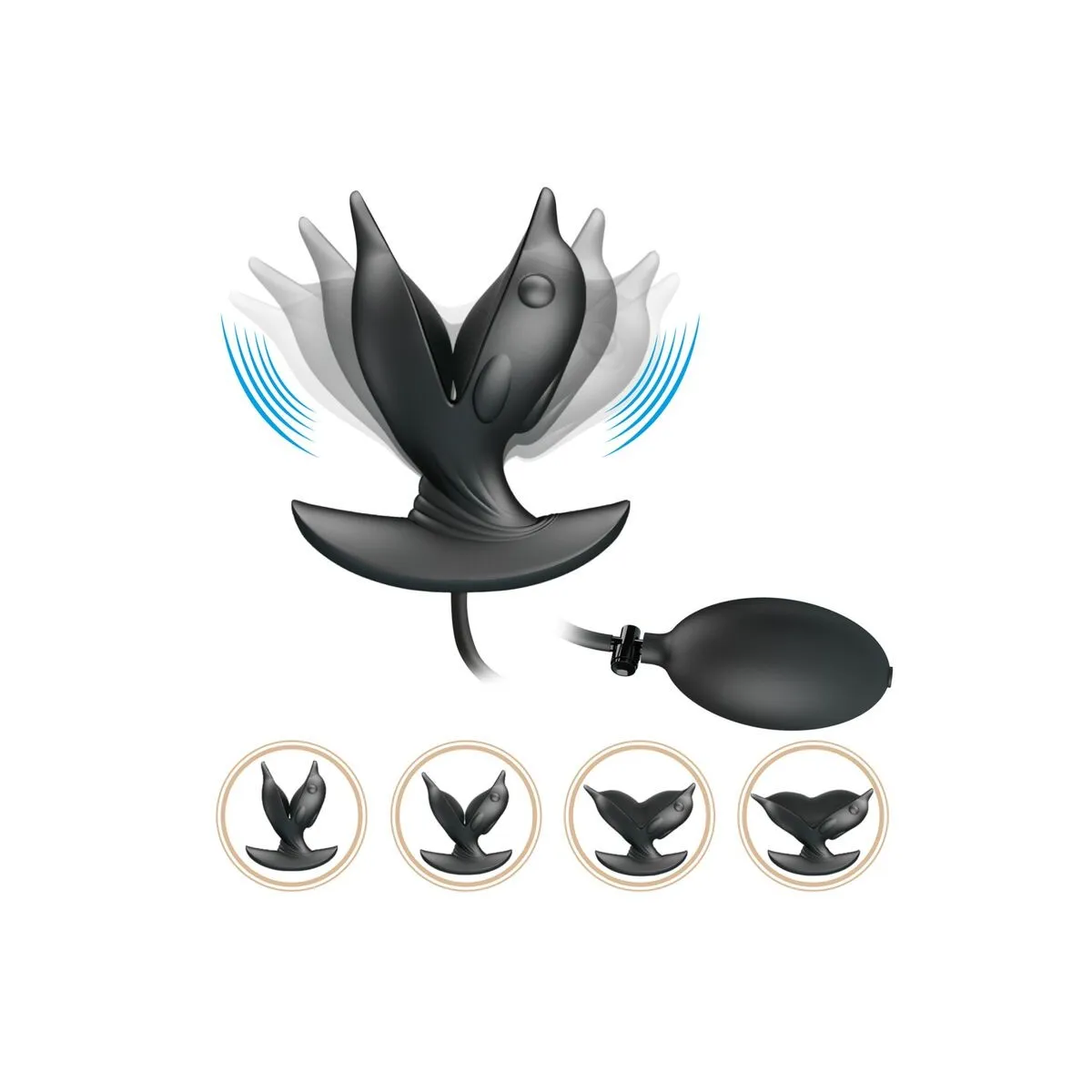 Aufblasbarer & wiederaufladbarer Delfin Analsplug von Pretty Love Bottom | Fesselliebe.de