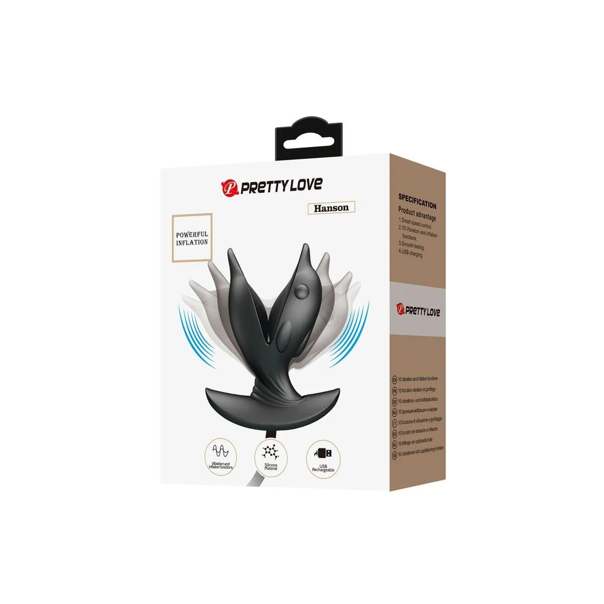 Aufblasbarer & wiederaufladbarer Delfin Analsplug von Pretty Love Bottom | Fesselliebe.de