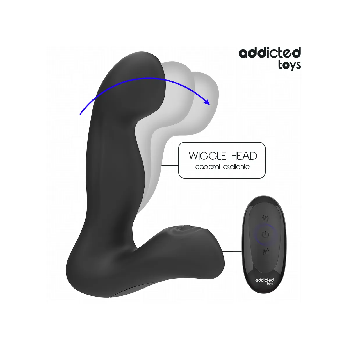 Oszillierender Prostatamassagegerät mit Pulsationsmodus-Fernbedienung von Addicted Toys | Fesselliebe.de