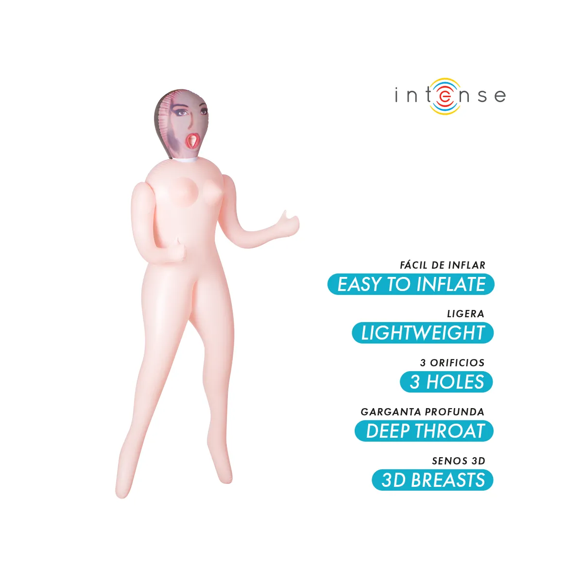 Monique aufblasbare Puppe mit Drei Öffnungen von Intense Dolls | Fesselliebe.de