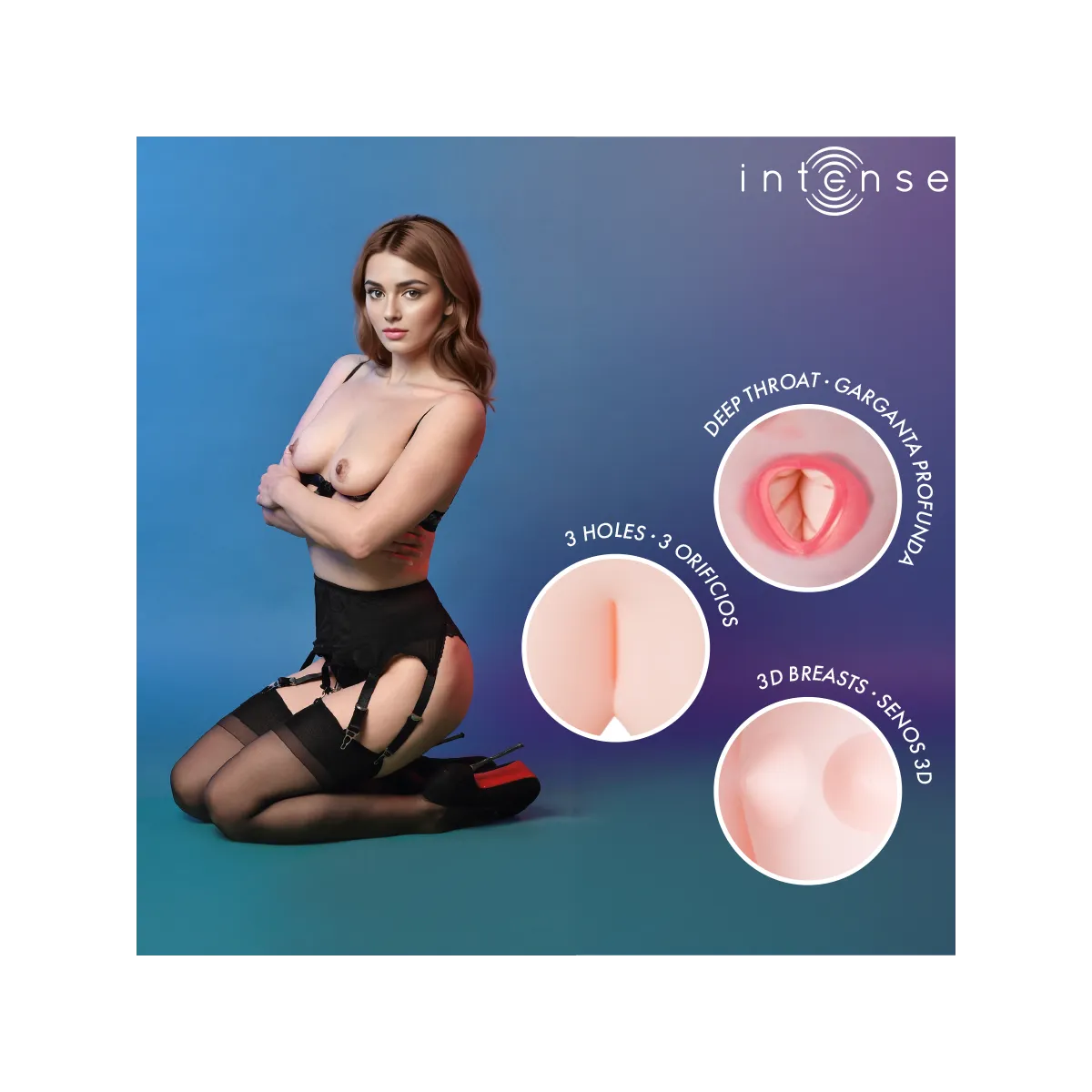 Monique aufblasbare Puppe mit Drei Öffnungen von Intense Dolls | Fesselliebe.de