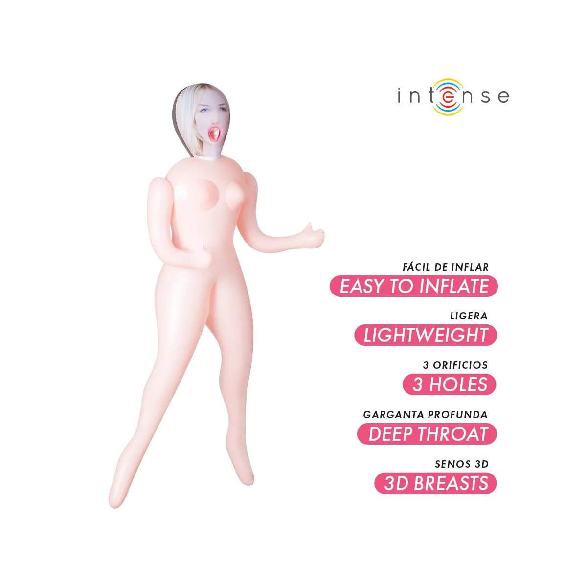 Aufblasbare Puppe Ingrid mit Drei Öffnungen von Intense Dolls | Fesselliebe.de