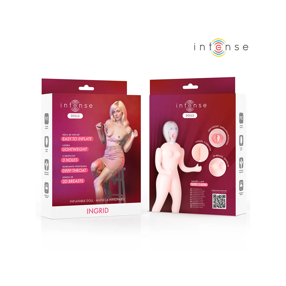 Aufblasbare Puppe Ingrid mit Drei Öffnungen von Intense Dolls | Fesselliebe.de