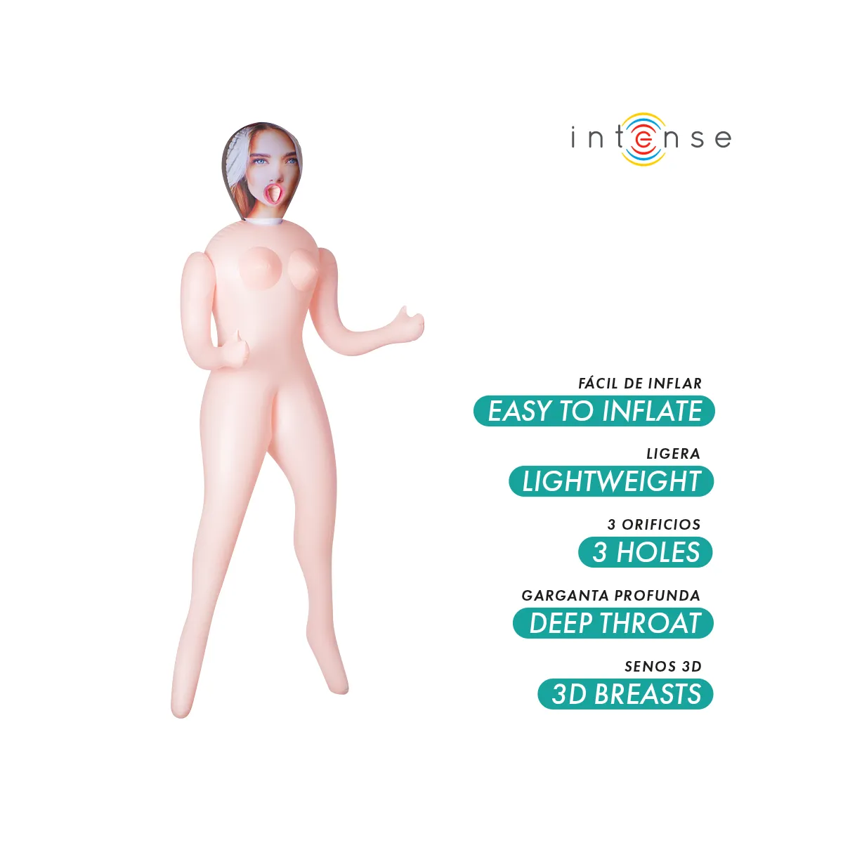 Aufblasbare Puppe Nicole mit Drei Öffnungen von Intense Dolls | Fesselliebe.de