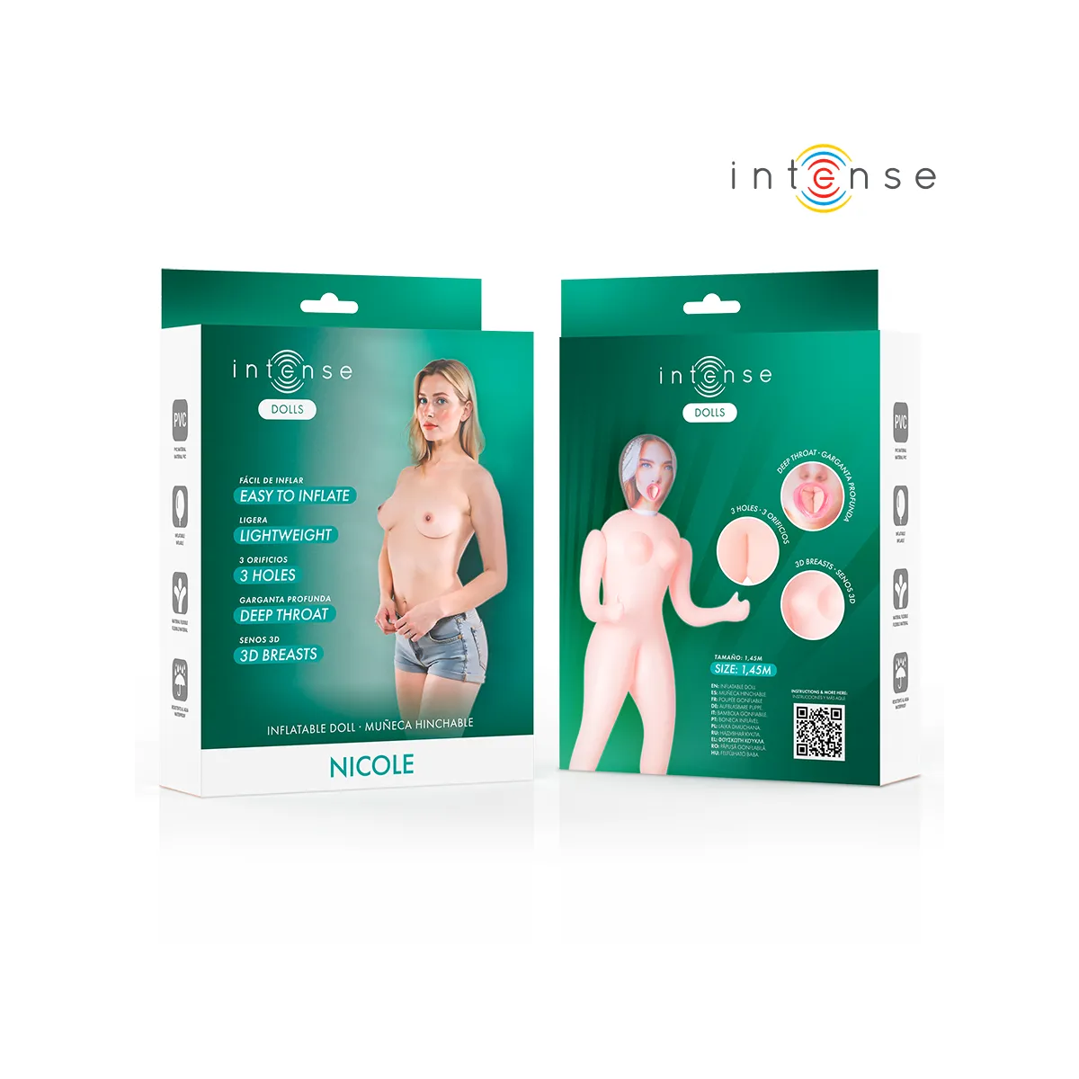 Aufblasbare Puppe Nicole mit Drei Öffnungen von Intense Dolls | Fesselliebe.de