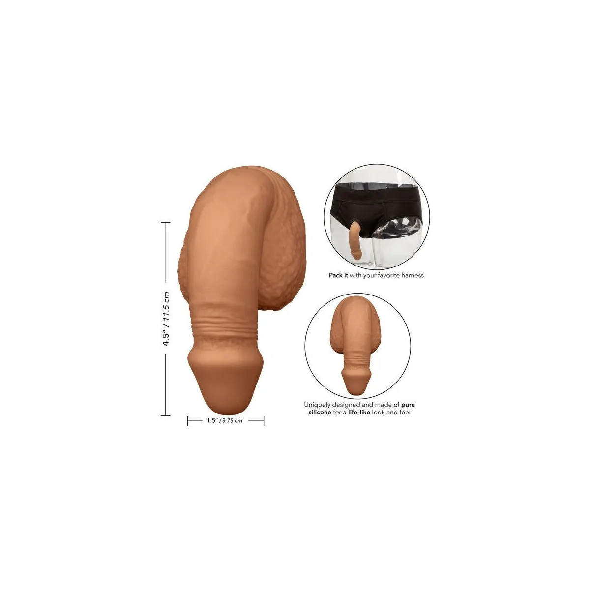 Silikon-Packung Penis 12,75 cm Karamell von Calexotics | Fesselliebe.de
