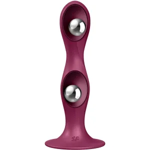 Double Ball-R Silikondildo Granat von Satisfyer Plugs