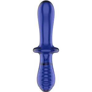 Doppel Kristall Dildo Blau von Satisfyer Crystal