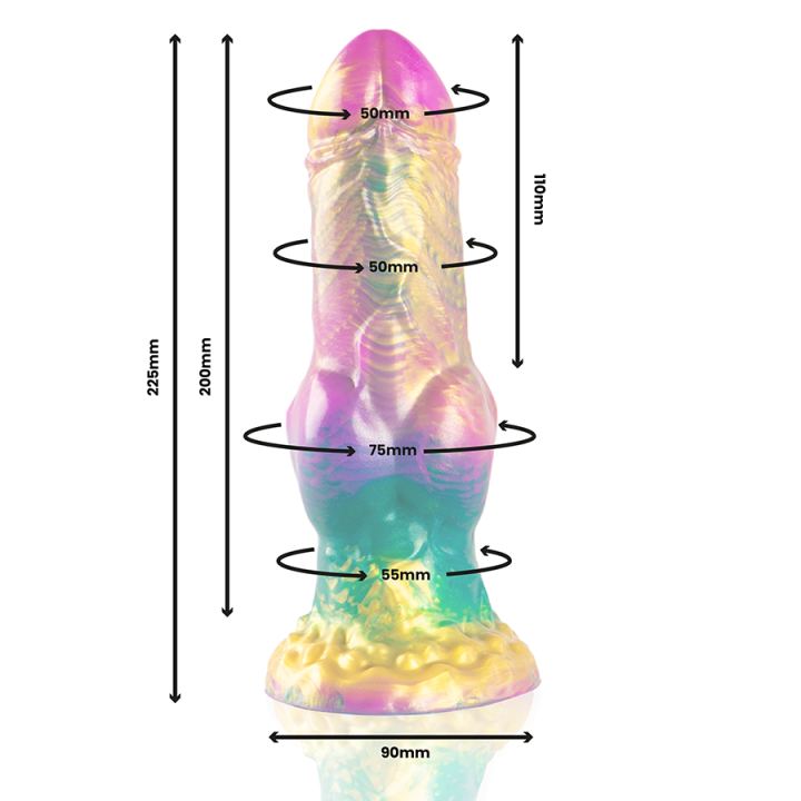 Iris Dildo mit Regenbogenfarbenen Hoden der Vergnügung von Epic | Fesselliebe.de