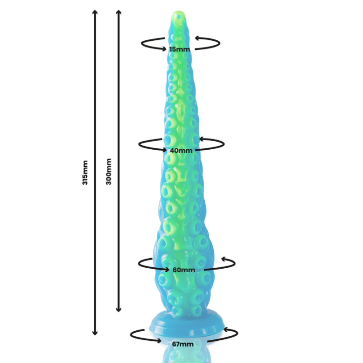 Scylla Fluoreszierender Dünner Tentakel-Dildo, Grosse Grösse von Epic | Fesselliebe.de