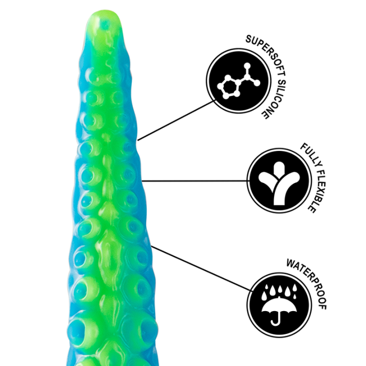 Scylla Fluoreszierender Dünner Tentakel-Dildo, Grosse Grösse von Epic | Fesselliebe.de