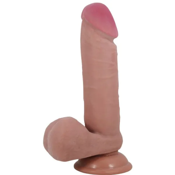 Realistischer Dildo der Sliding Skin-Serie mit Sliding Skin-Saugnapf Braun 20,5 cm von Pretty Love High Grade | Fesselliebe.de