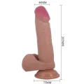 Realistischer Dildo der Sliding Skin-Serie mit Sliding Skin-Saugnapf Braun 20,5 cm von Pretty Love High Grade