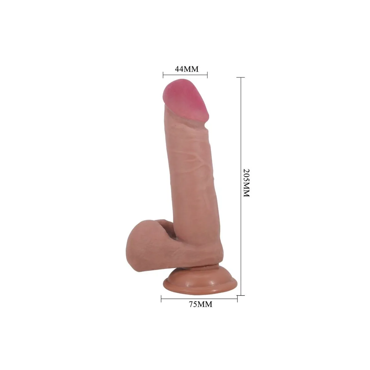 Realistischer Dildo der Sliding Skin-Serie mit Sliding Skin-Saugnapf Braun 20,5 cm von Pretty Love High Grade | Fesselliebe.de