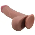 Realistischer Dildo der Sliding Skin-Serie mit Sliding Skin-Saugnapf Braun 23,4 cm von Pretty Love High Grade