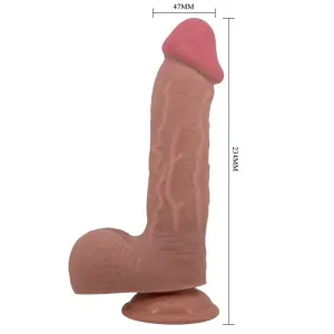 Realistischer Dildo der Sliding Skin-Serie mit Sliding Skin-Saugnapf Braun 23,4 cm von Pretty Love High Grade