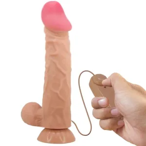 Sliding Skin Series Realistischer Dildo mit Sliding Skin Saunapf mit Fernbedienung Fleisch 24 cm von Pretty Love High Grade | Fesselliebe.de
