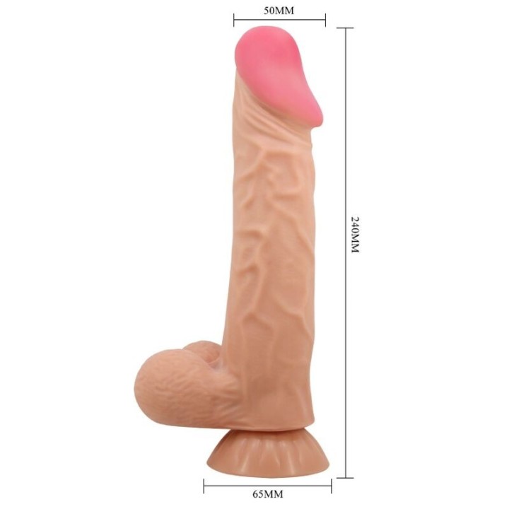 Sliding Skin Series Realistischer Dildo mit Sliding Skin Saunapf mit Fernbedienung Fleisch 24 cm von Pretty Love High Grade | Fesselliebe.de