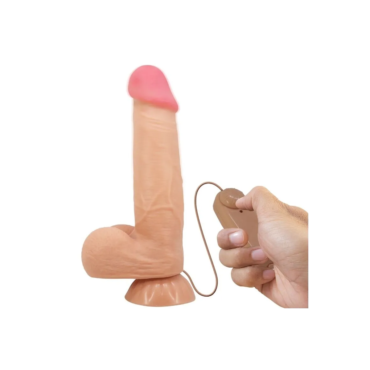 Sliding Skin Series Realistischer Dildo mit Sliding Skin mit Fernbedienung Saugnapfleisch 21,8 cm von Pretty Love High Grade | Fesselliebe.de