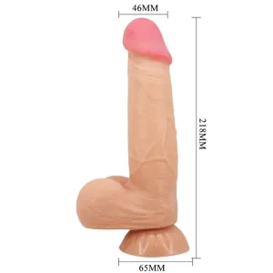 Sliding Skin Series Realistischer Dildo mit Sliding Skin mit Fernbedienung Saugnapfleisch 21,8 cm von Pretty Love High Grade