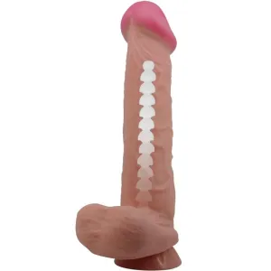 Sliding Skin Series Realistischer Dildo mit Sliding Skin Saugnapf Braun 26 cm von Pretty Love High Grade