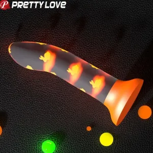 Magischer Nacht-Dildo ohne Vibration Leuchtendes Orange von Pretty Love Flirtation