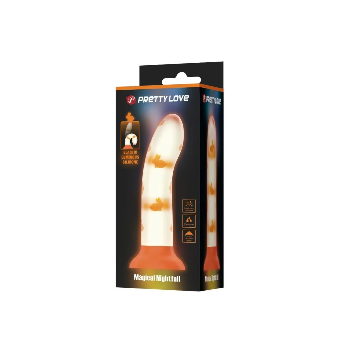 Magischer Nacht-Dildo ohne Vibration Leuchtendes Orange von Pretty Love Flirtation | Fesselliebe.de