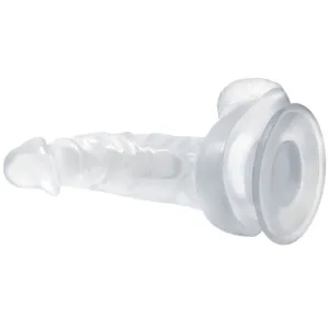 Realistischer Dildo mit Saugnapf und Hoden 16,7 cm Transparent von Baile Dildos