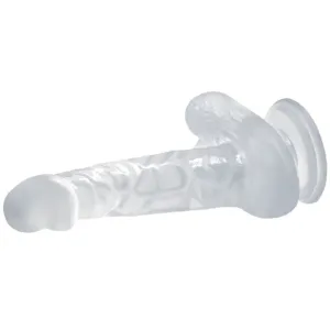 Realistischer Dildo mit Saugnapf und Hoden 16,7 cm Transparent von Baile Dildos