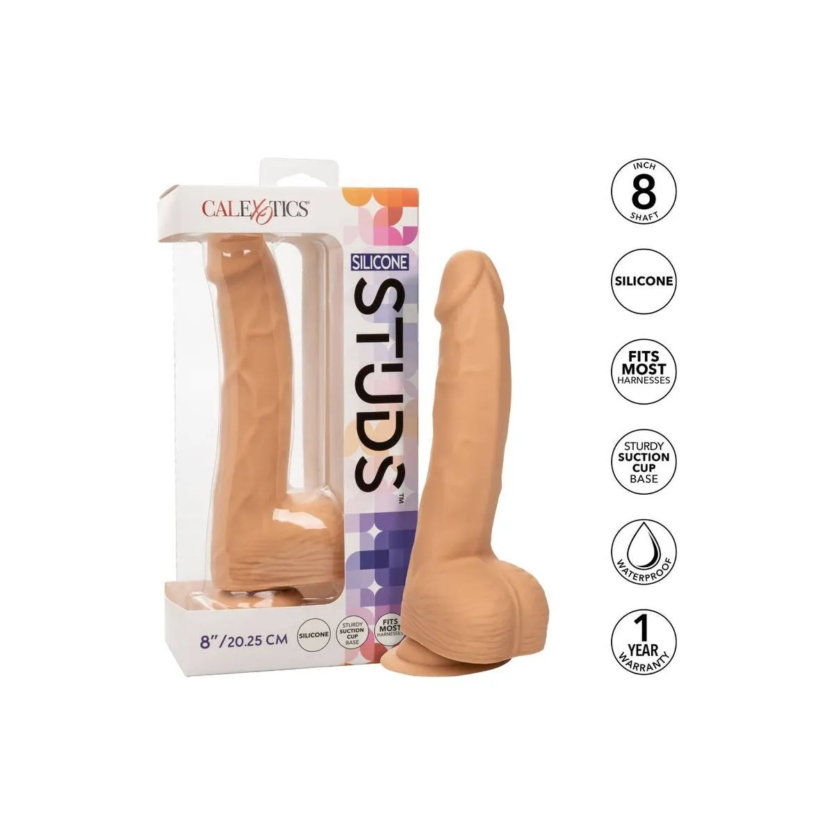Silikon-Dildo 20,32 cm Haut von Calexotics | Fesselliebe.de