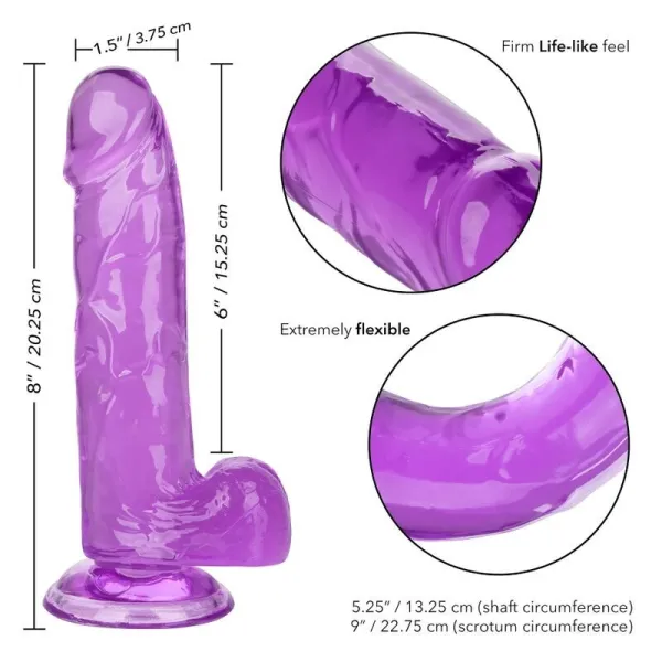 Grösse Königin-Dildo Lila 15,3 cm von Calexotics | Fesselliebe.de