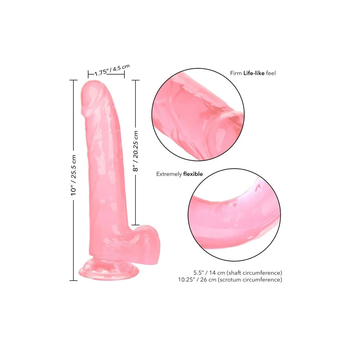 Grösse Königin-Dildo Rosa 20,3 cm von Calexotics | Fesselliebe.de