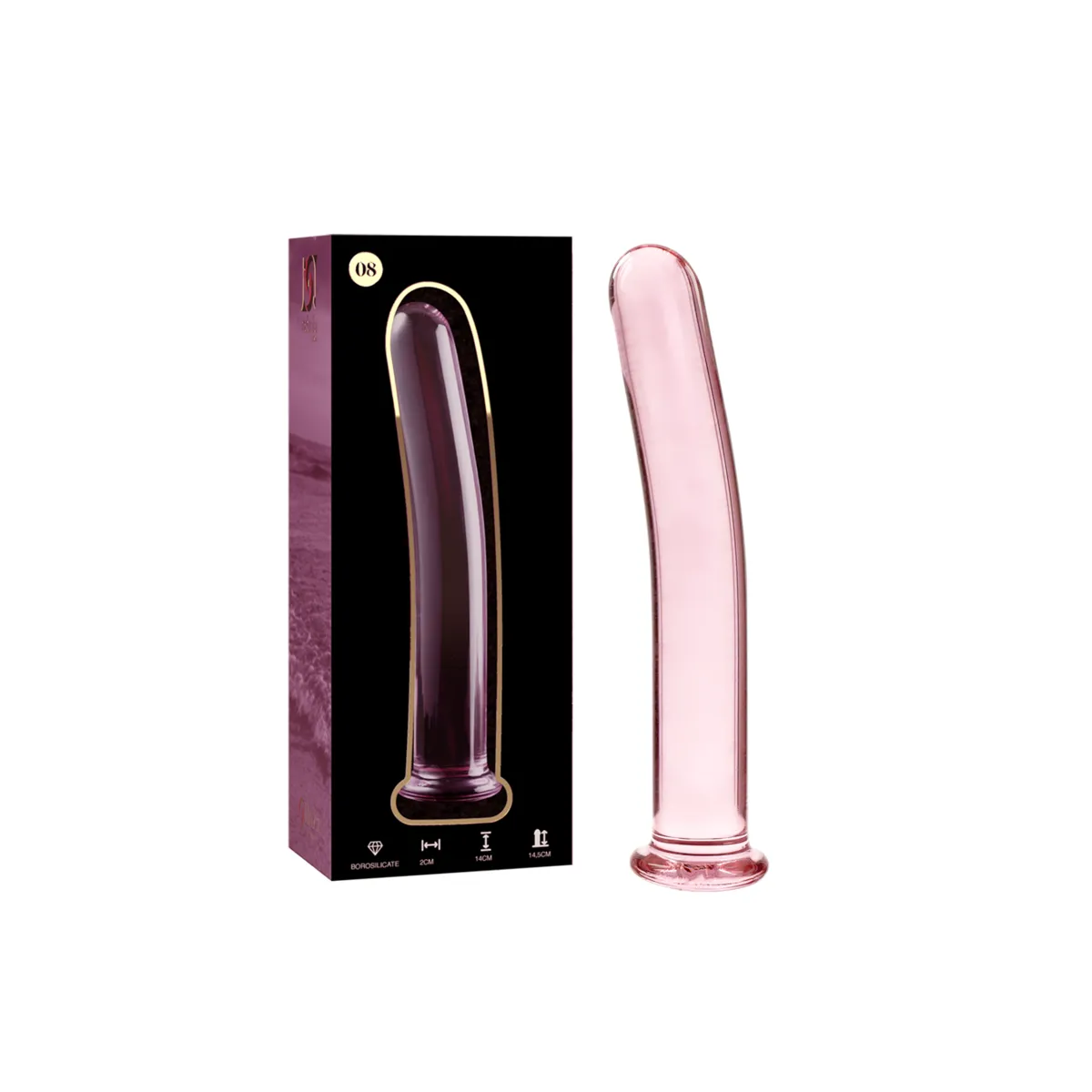 Modell 8 Dildo Borosilikatglas Rosa 14,5 cm -O- 2 cm von Nebula Series By Ibiza | Fesselliebe.de
