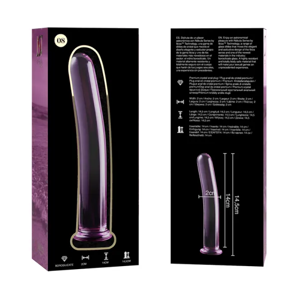 Modell 8 Dildo Borosilikatglas Rosa 14,5 cm -O- 2 cm von Nebula Series By Ibiza | Fesselliebe.de