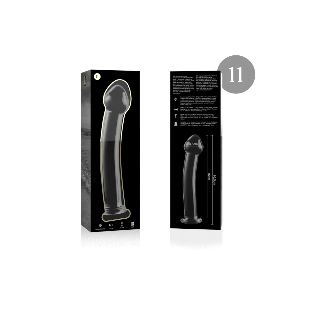 Modell 11 Dildo Borosilikatglas Klar 16 cm -O- 3 cm von Nebula Series By Ibiza | Fesselliebe.de
