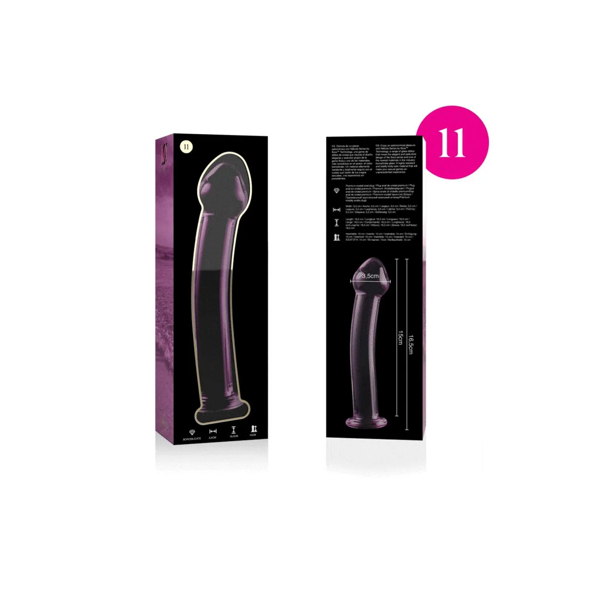 Modell 11 Dildo Borosilikatglas Rosa 16 cm -O- 3 cm von Nebula Series By Ibiza | Fesselliebe.de