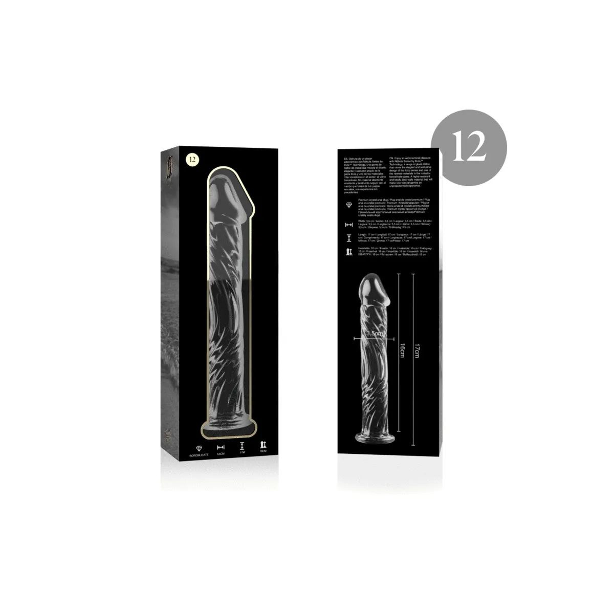 Modell 12 Dildo Borosilikatglas Klar 17 cm -O- 3,5 cm von Nebula Series By Ibiza | Fesselliebe.de