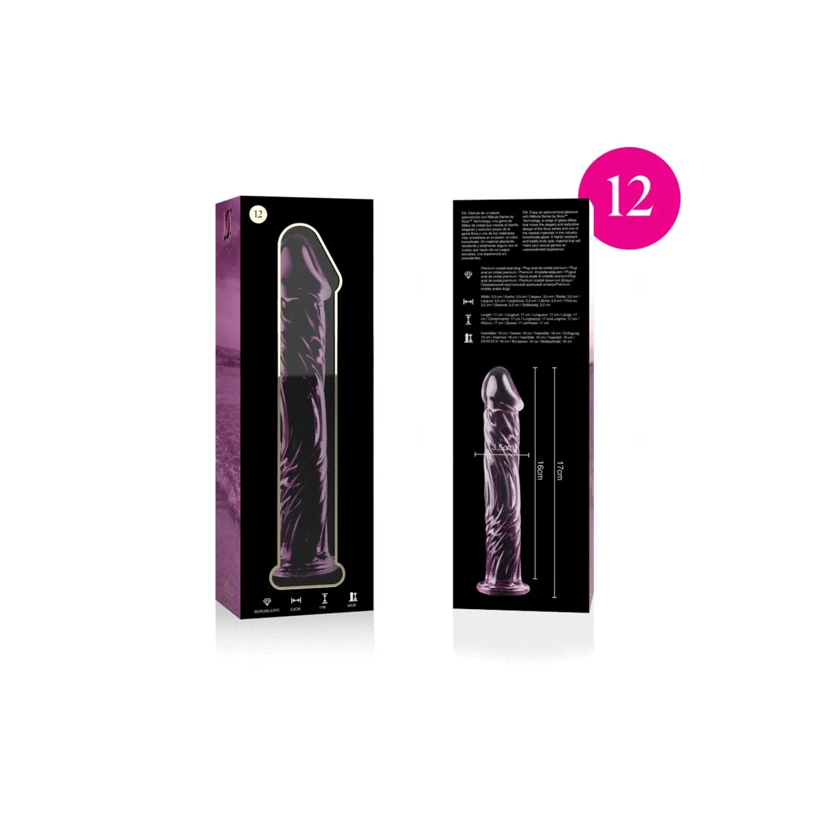 Modell 12 Dildo Borosilikatglas Rosa 17 cm -O- 3,5 cm von Nebula Series By Ibiza | Fesselliebe.de