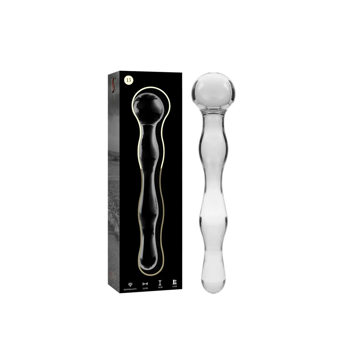 Modell 13 Dildo Borosilikatglas Klar 18 cm -O- 3,5 cm von Nebula Series By Ibiza | Fesselliebe.de