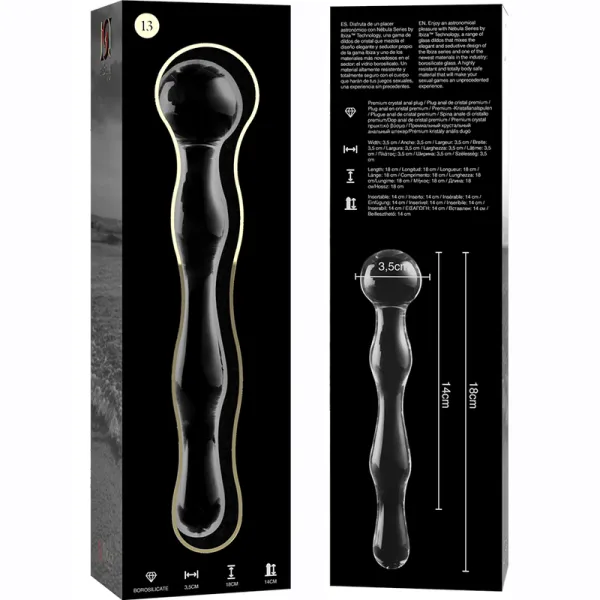 Modell 13 Dildo Borosilikatglas Klar 18 cm -O- 3,5 cm von Nebula Series By Ibiza | Fesselliebe.de