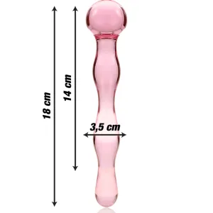 Modell 13 Dildo Borosilikatglas Rosa 18 cm -O- 3,5 cm von Nebula Series By Ibiza