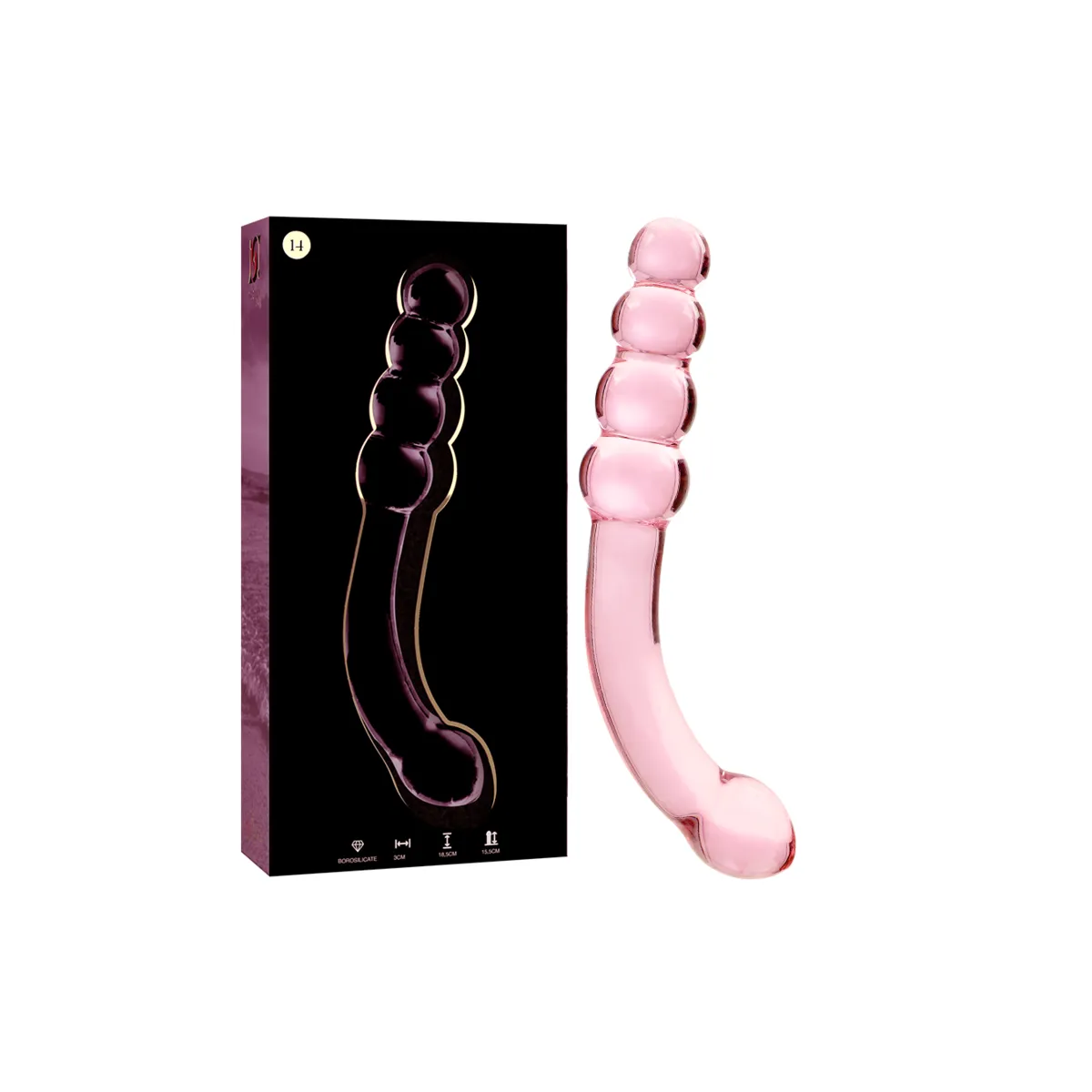 Modell 14 Dildo Borosilikatglas Rosa 18,5 cm -O- 3 cm von Nebula Series By Ibiza | Fesselliebe.de