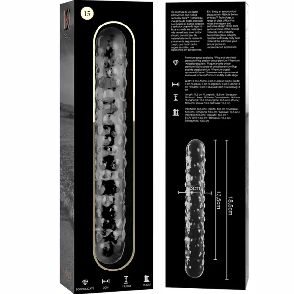 Modell 15 Dildo Borosilikatglas Klar 18,5 cm -O- 3 cm von Nebula Series By Ibiza | Fesselliebe.de