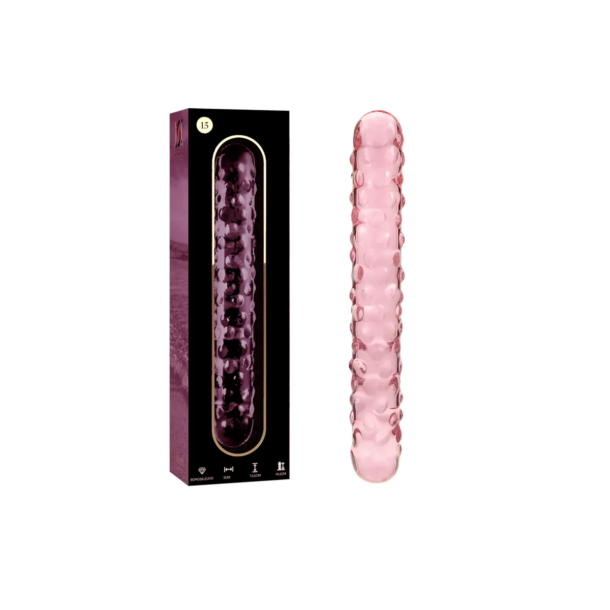 Modell 15 Dildo Borosilikatglas Rosa 18,5 cm -O- 3 cm von Nebula Series By Ibiza | Fesselliebe.de