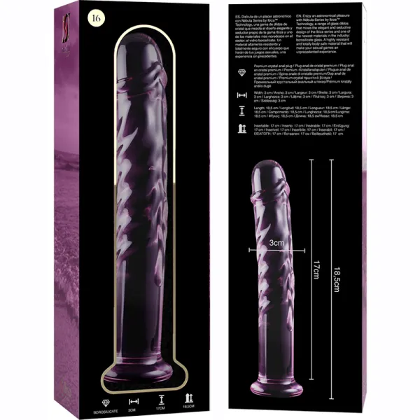 Modell 16 Dildo Borosilikatglas Rosa 18,5 cm -O- 3 cm von Nebula Series By Ibiza | Fesselliebe.de
