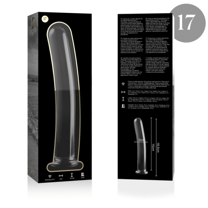 Modell 17 Dildo Borosilikatglas Klar 18,5 cm -O- 3 cm von Nebula Series By Ibiza | Fesselliebe.de